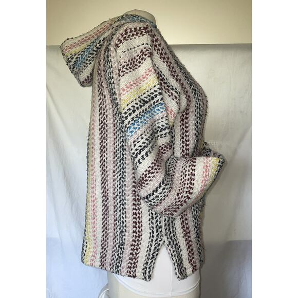 Baja Joe Unisex Pullover Hoodie Size Small Multicolor Rainbow Cotton Blend Boho - Picture 3 of 10